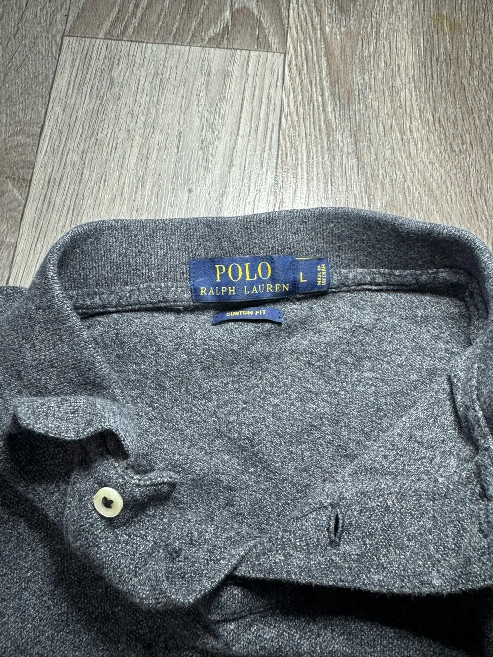 Polo by Ralph Lauren Long-Sleeve Heather Charcoal Polo Shirt